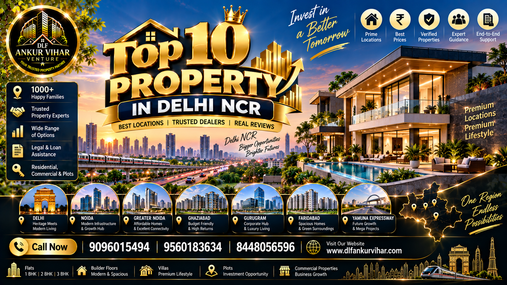Top 10 Properties in Delhi NCR | List, Reviews & Price 2026-27